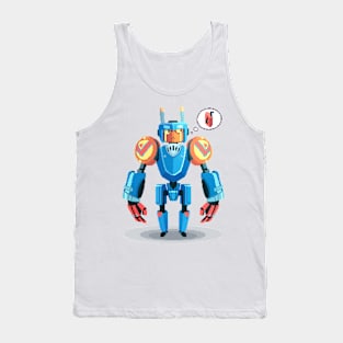 Blue Robot Tank Top